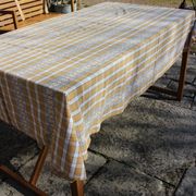 Nappe rectangulaire vintage beige à carreaux