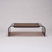 Smoked plexiglass bed tray, circa 1970