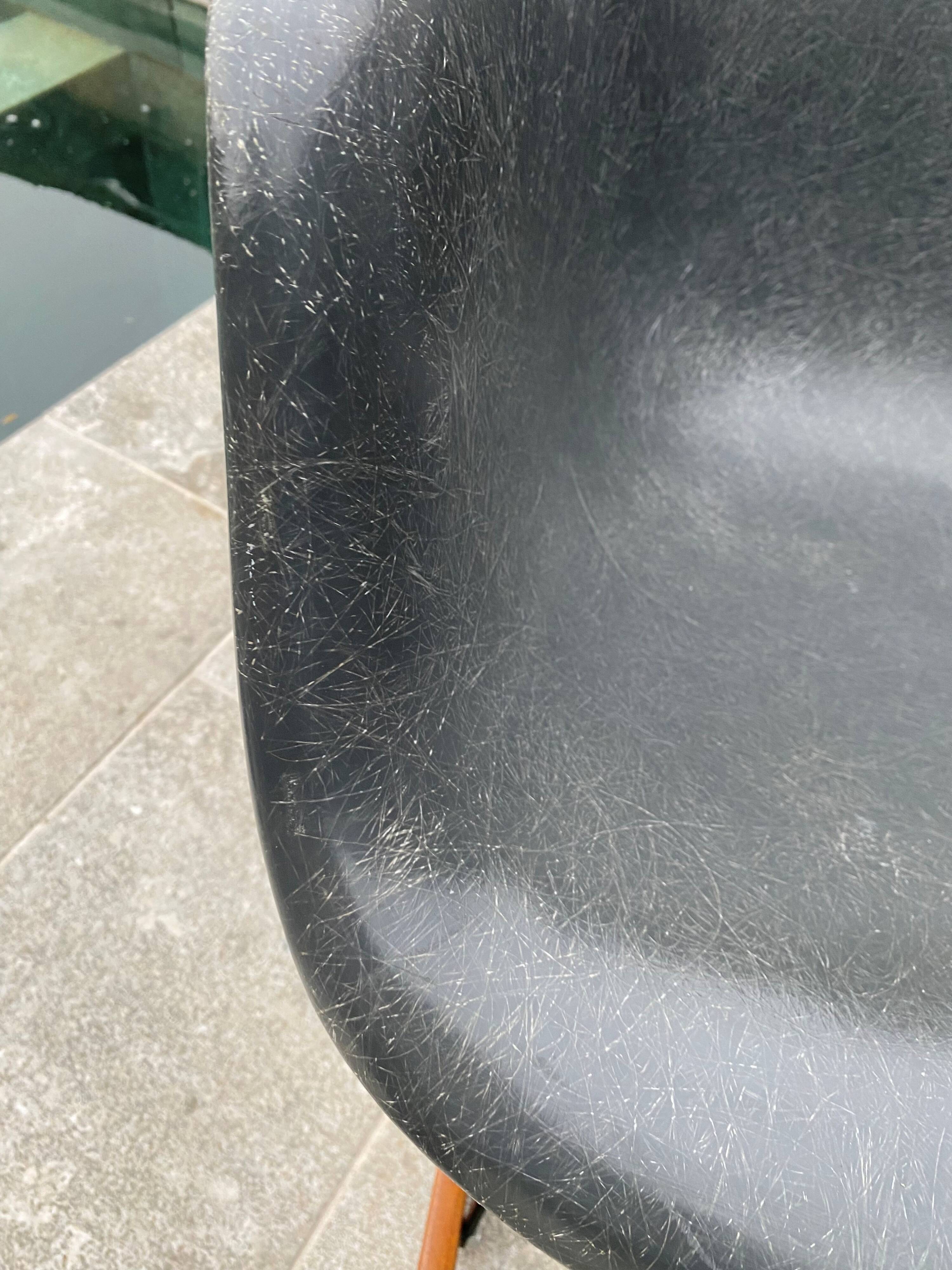 Rar eames armchair, elephant grey, zenith plastics, herman miller