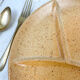 2 amber ceramic fondue plates made in france 1970