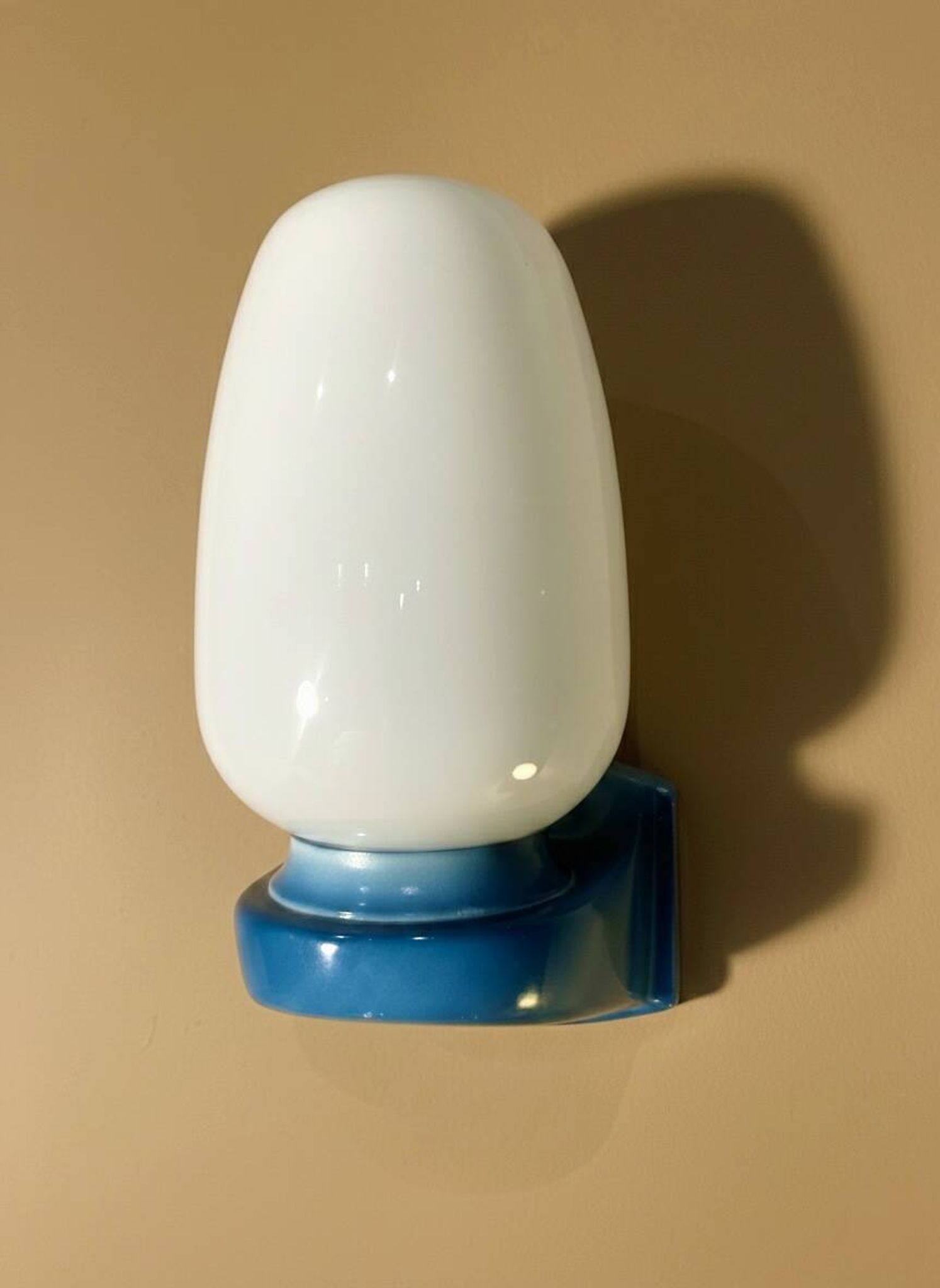 Vintage blue Tovi wall light Mid Century Modern/Space Age opaline scandi