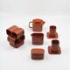 Brick Red Sakura Tea Service by Makio Hasuike for Franco Pozzi