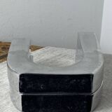 Designer candle holders in brushed aluminum