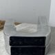 Designer candle holders in brushed aluminum