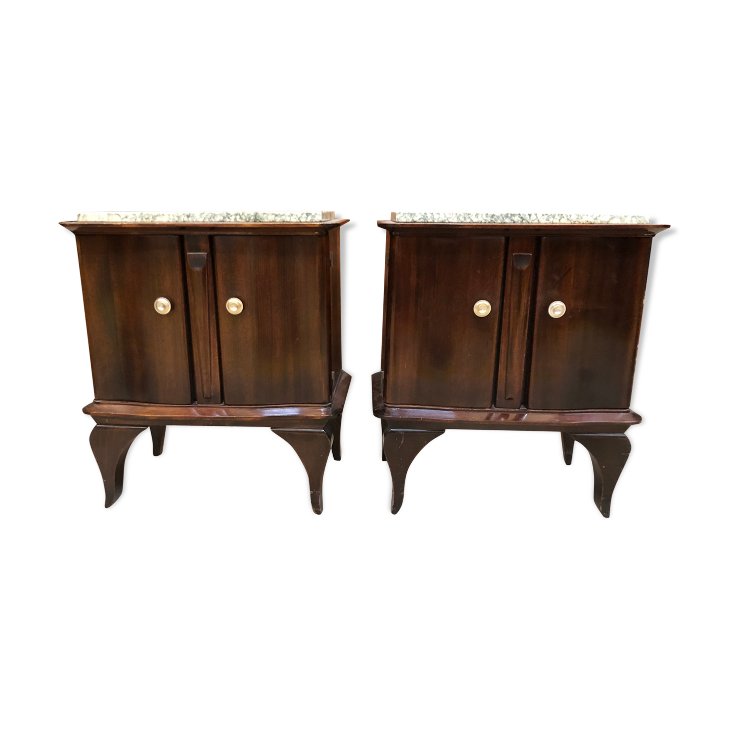 Pair of mahogany bedsides 1940s