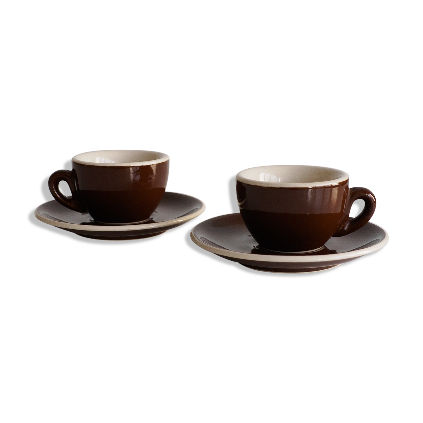 ACF chocolate brown espresso cup duo