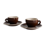 ACF chocolate brown espresso cup duo