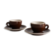 ACF chocolate brown espresso cup duo