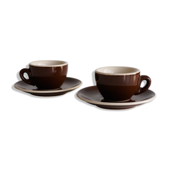 ACF chocolate brown espresso cup duo