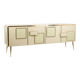 Cream opaline glass and gilded bronze enfilade. Contemporary.