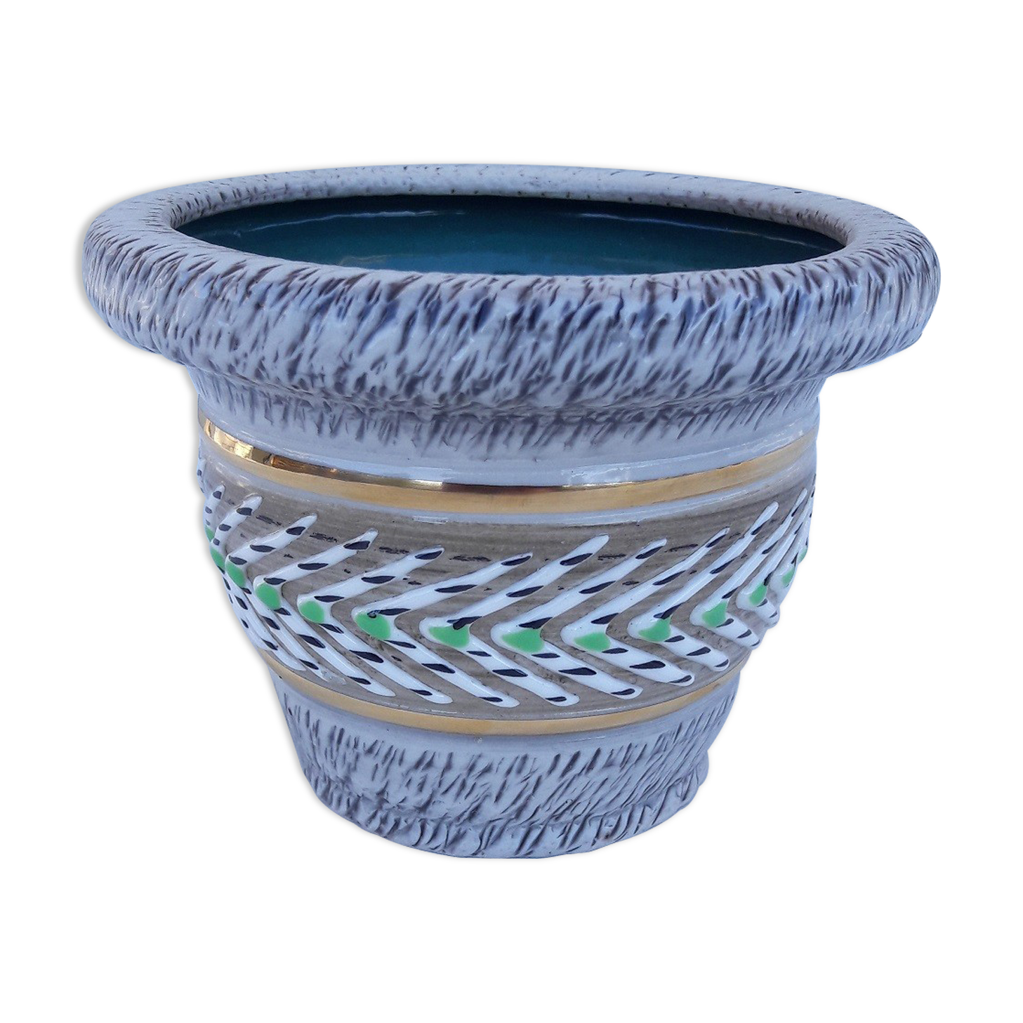 Signed sandstone pot cover