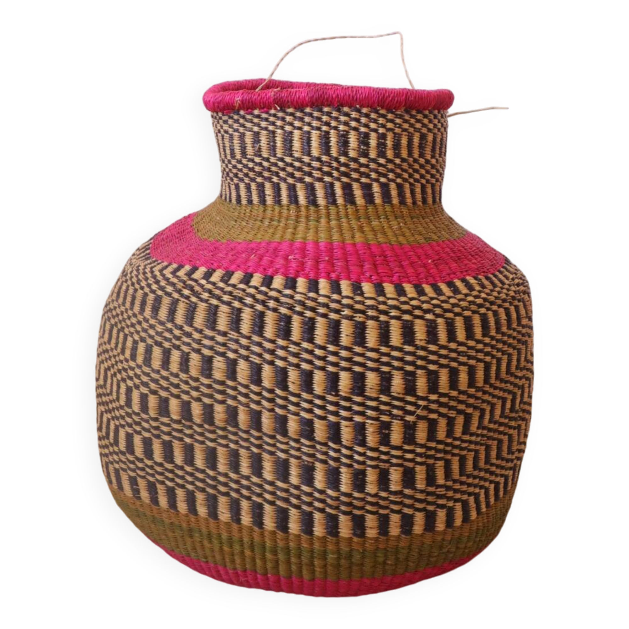 Colorful Bolga Basket African Decorative Basket