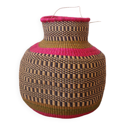 Panier Bolga coloré panier décoratif africain