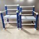 Paire de chaises enfants en bois bleu et blanc