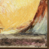 ‘Mountains with yellow’ by Preben Siiger (Danish, 1919 - 1995)