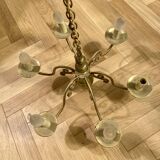 6-branch chandelier in gilded brass