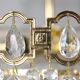 Vintage Italian Crystal and Golden Metal Chandelier, 80s