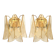 Pair of Amber “Rondini” Murano Glass Gold Wall Sconces — Mazzega Style