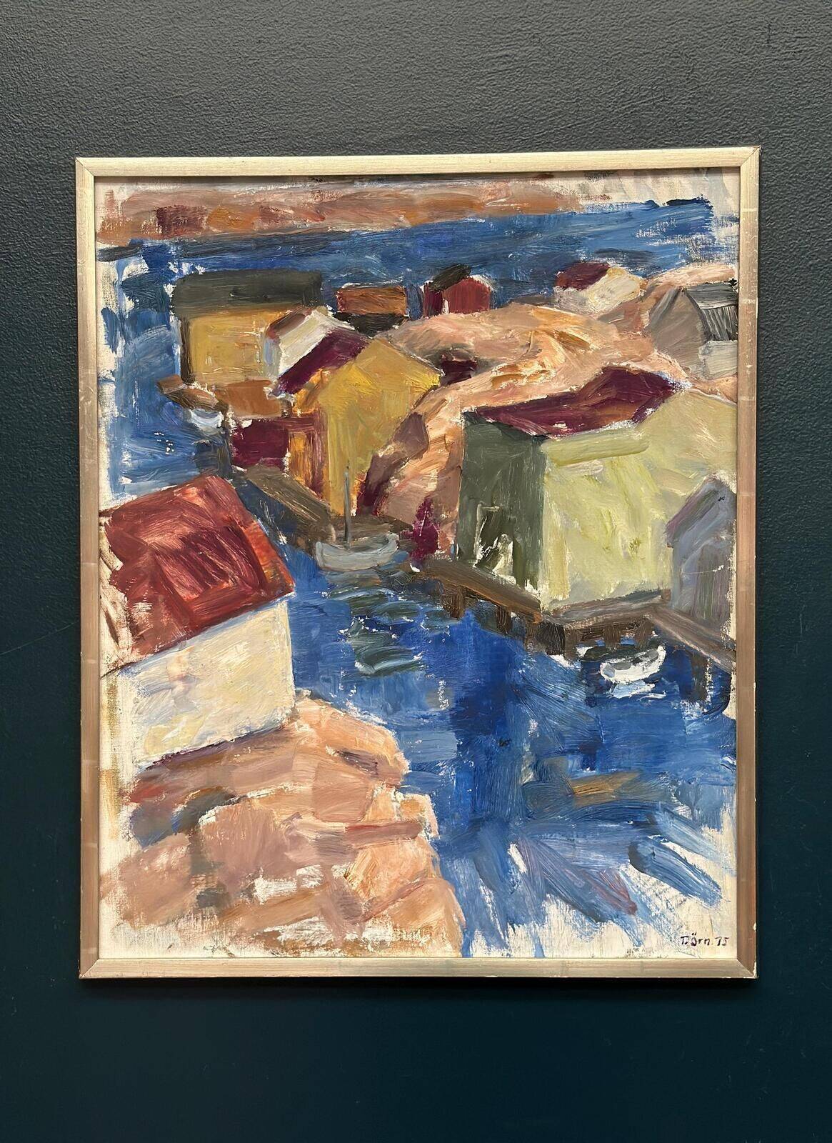 Original Swedish Oil On Canvas – “Vivid Landscape” By Tryggve Örn