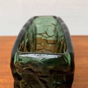 Swedish brutalist glass vase from the mid-century by Göte Augustsson for Ruda, 1960s.