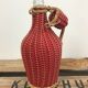 Bottle with rattan weaving and vintage scoubidou