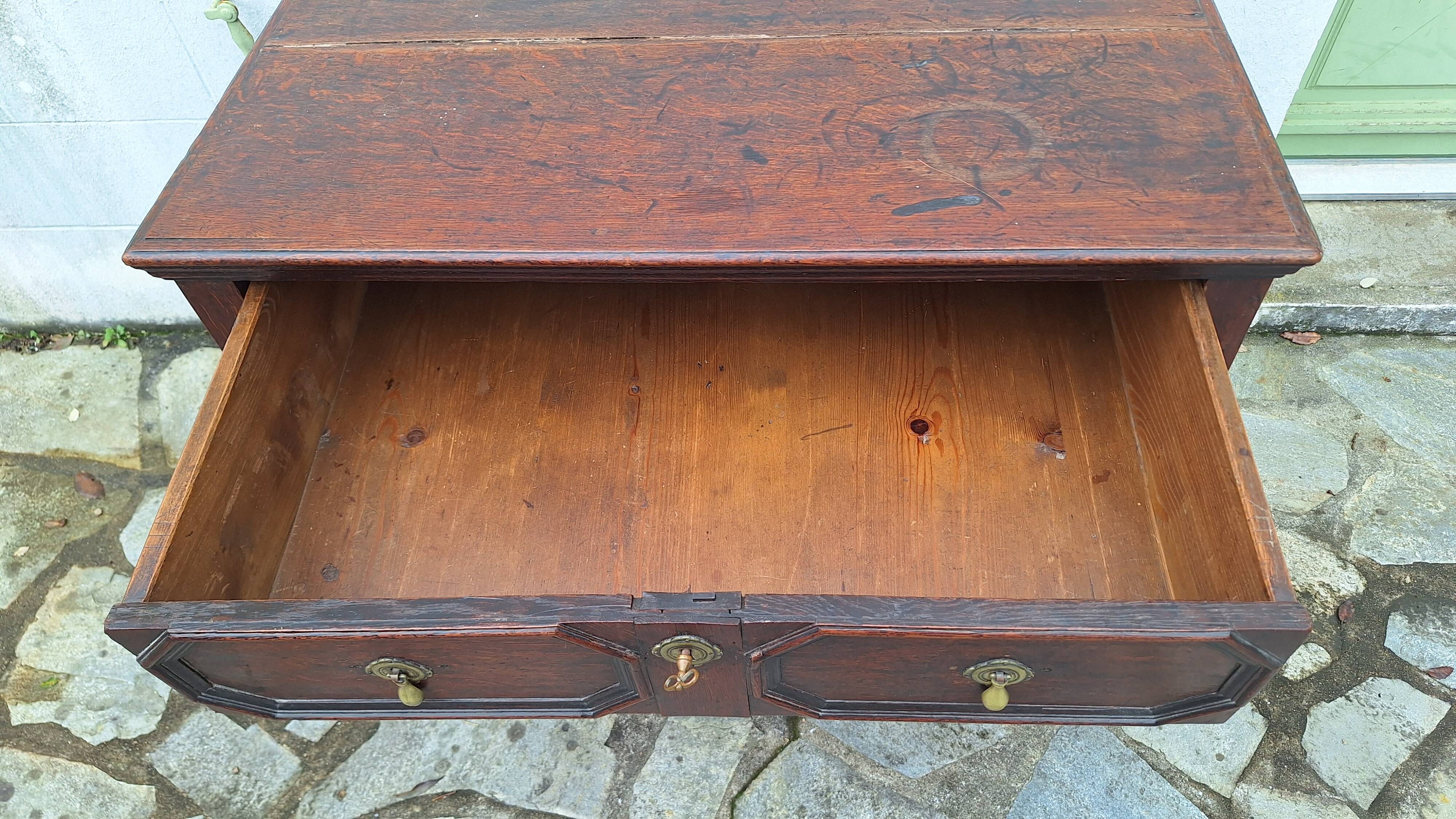 Jacobean style wooden chest of drawers
