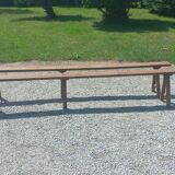 Pair of nineteenth century farmhouse table benches 251cm