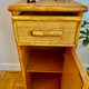 Vintage bedside table, bamboo rattan, late 1970