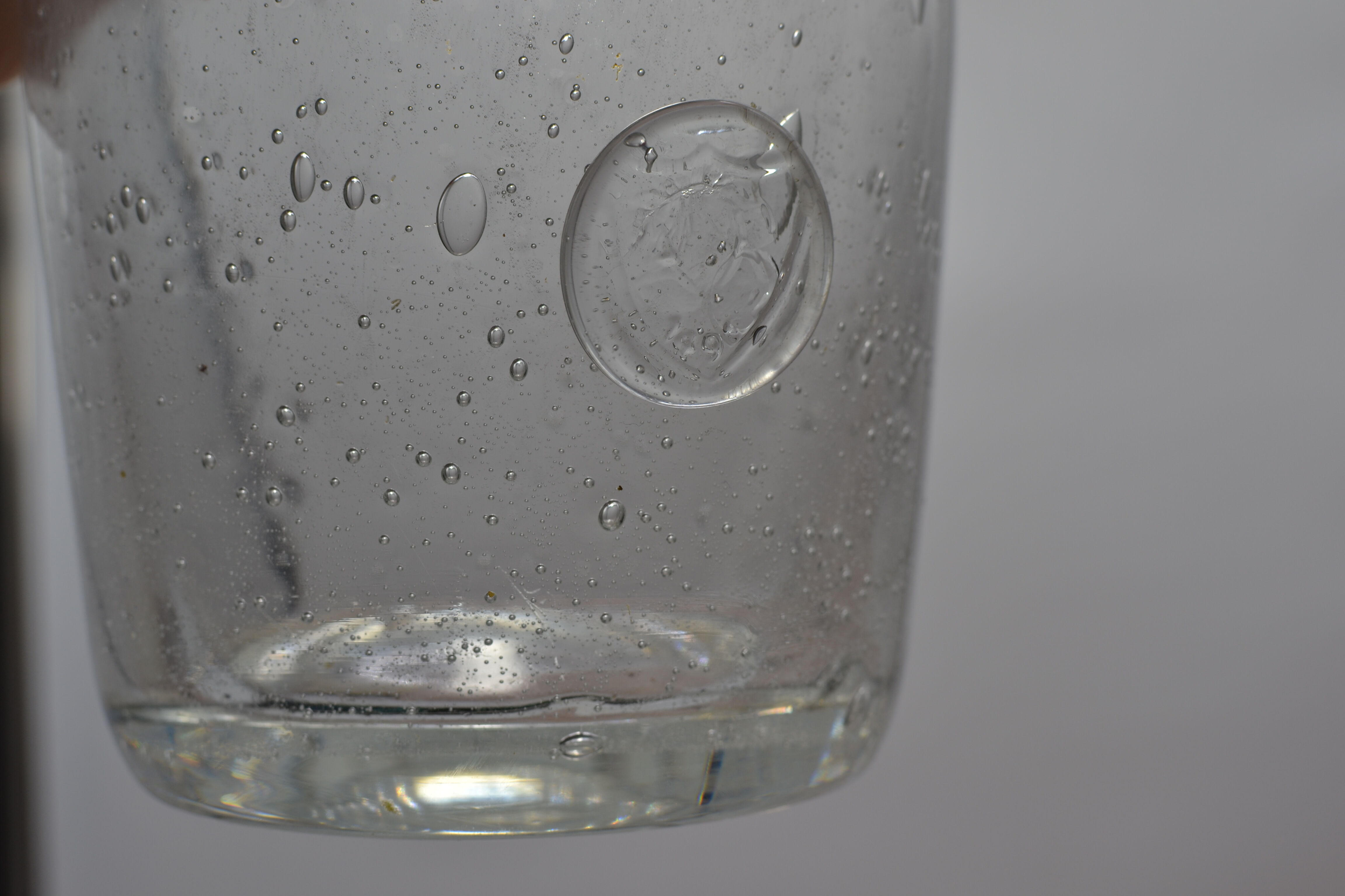 Blown glass jar with original cap