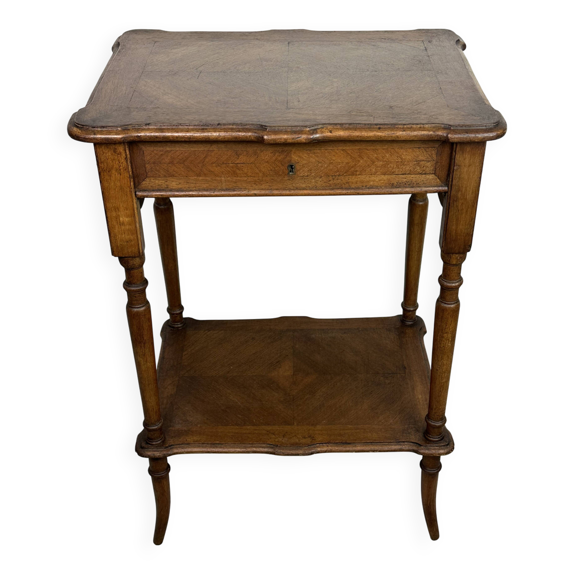 Louis Philippe style walnut side table, dressing table