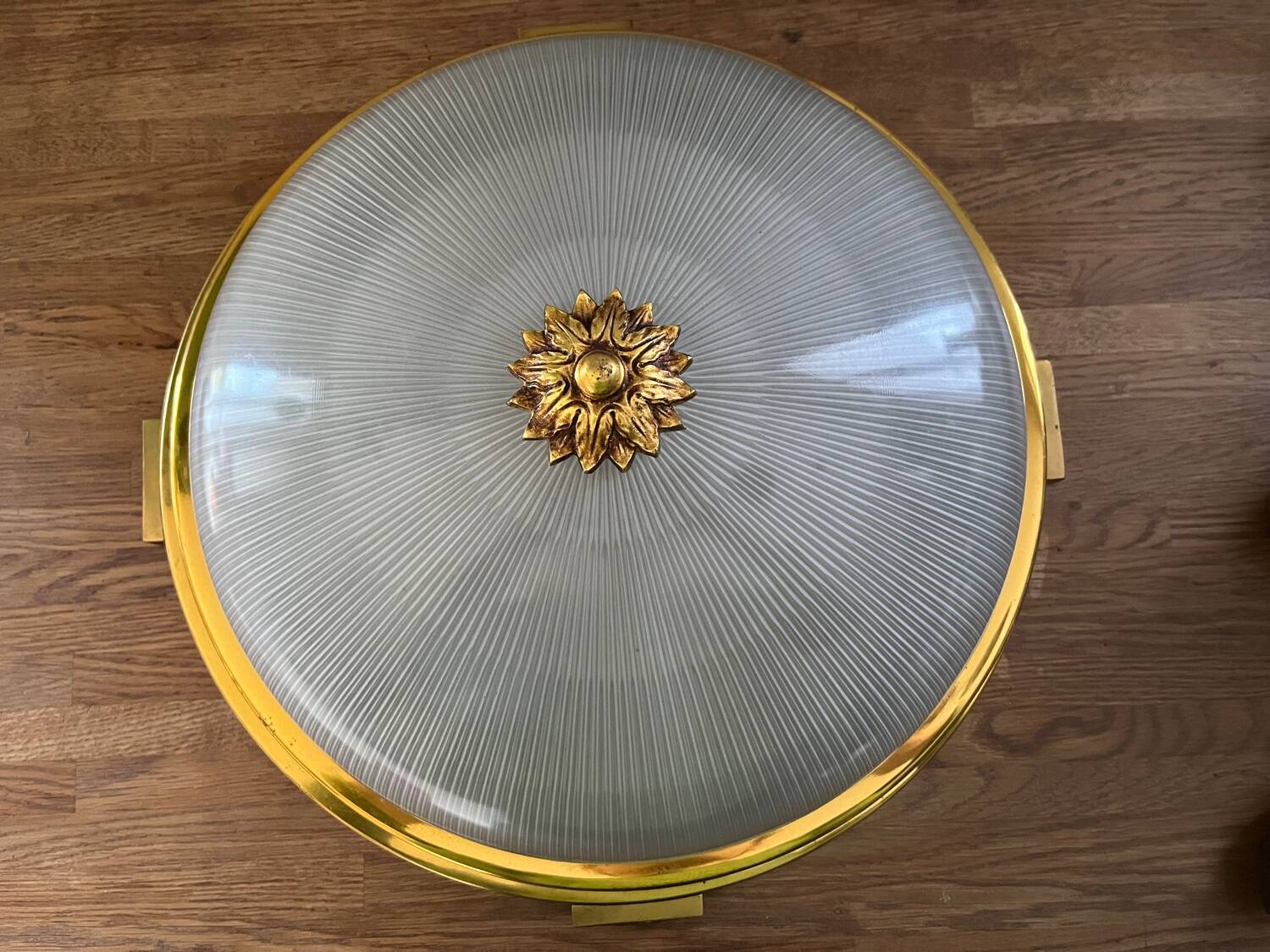 Gilded bronze and glass ceiling light