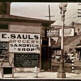 📸 Original photograph – Walker Evans, 1936 Sandwich shop front