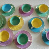 Set of 9 Digoin sarreguemines cups