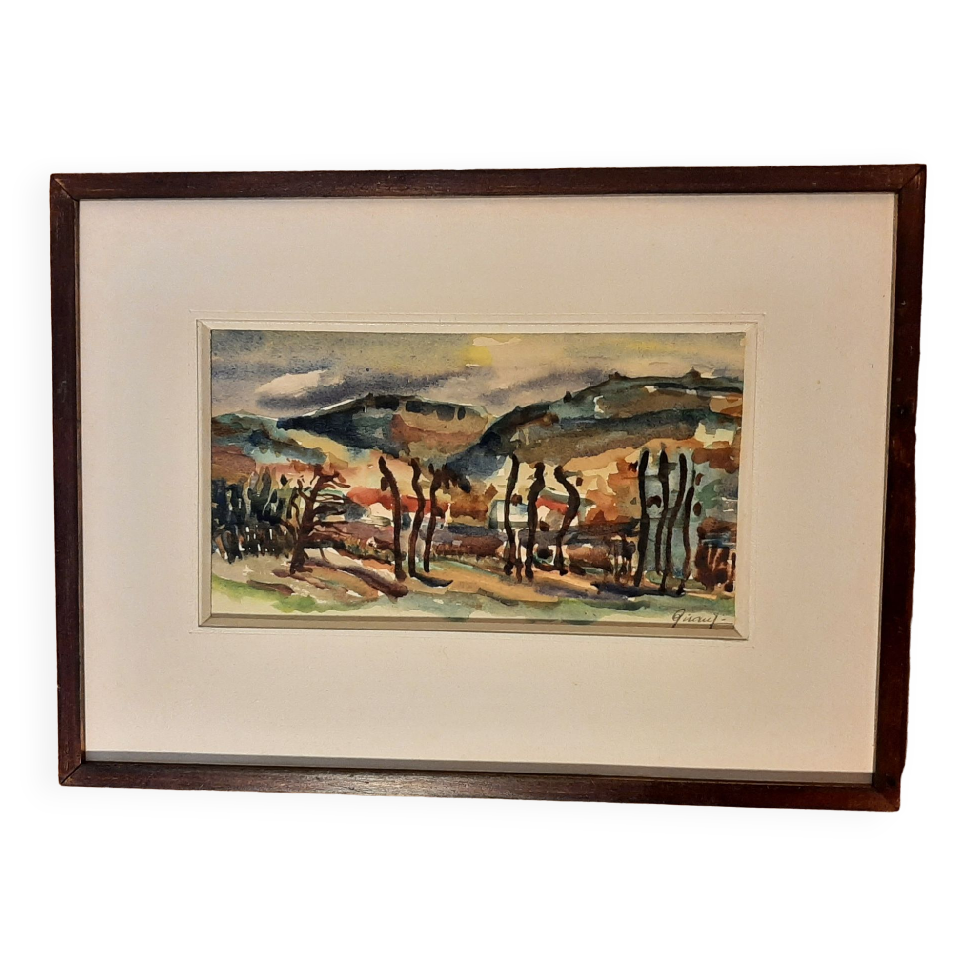 Impressionist watercolor and fauvism - signed Joël Giraud - perfect condition + 4 CDs