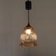 French vintage amber and clear glass ceiling light with white floral decoration.