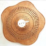 Lustre en rotin vintage