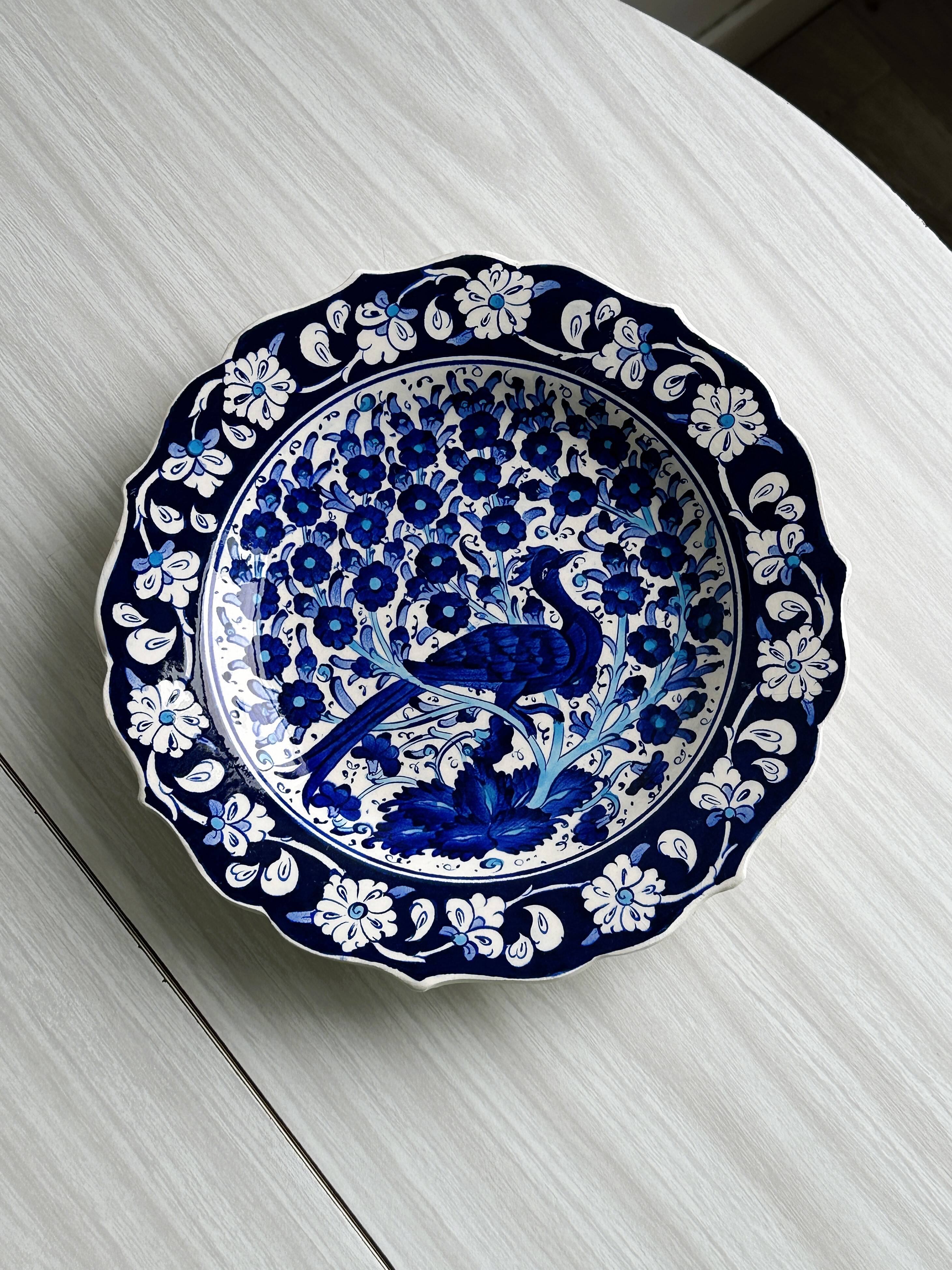 Blue ceramic plate