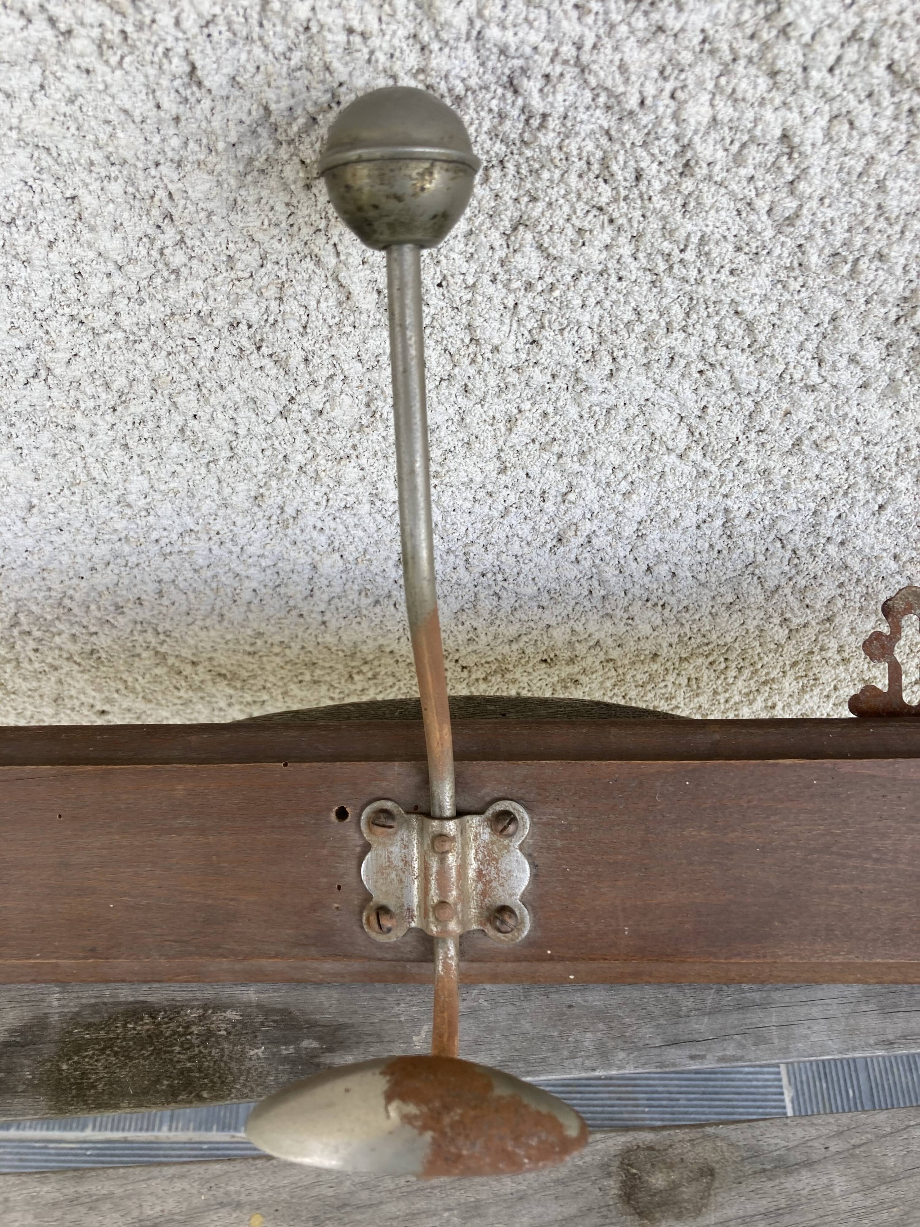 Patère wood and iron