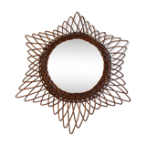 Vintage rattan mirror 56x56cm