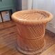 Vintage wicker pouf