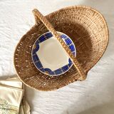 Woven wicker basket