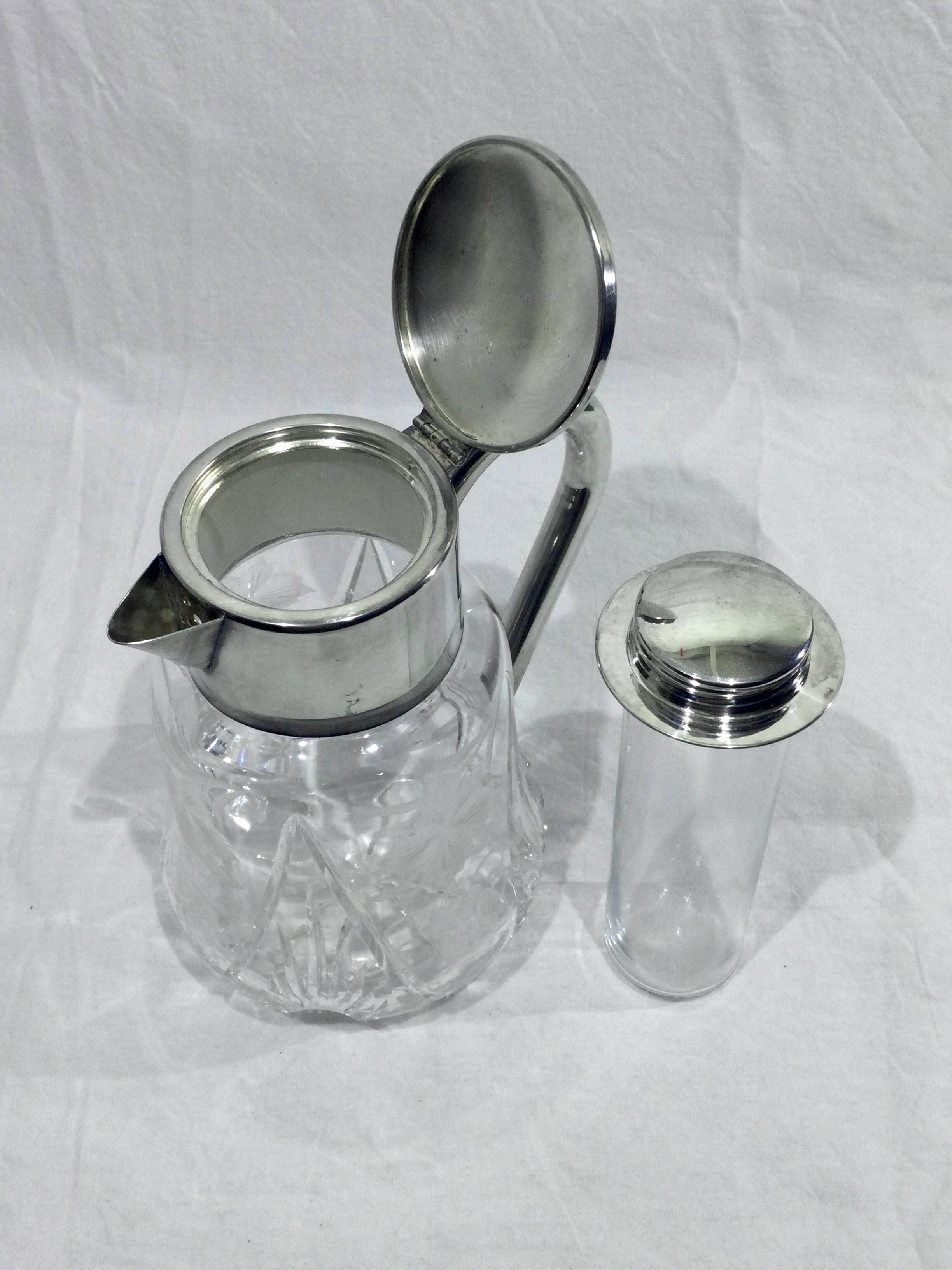 Crystal and silver-plated jug