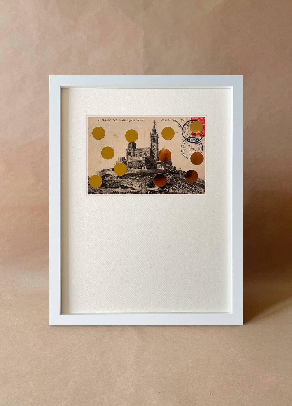 Marseille - Collage on postcard