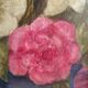Vintage French oil painting of flowers, signed René