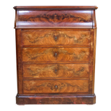 Mahogany and marble toilet chest of drawers - louis philippe period 19th century