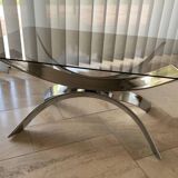 Vintage 70s chrome/glass coffee table