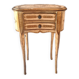 Small kidney side table with drawers in gilded wood, florentine style