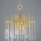 Brass and swarovsky crystals hanging lamp 1960