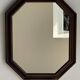 Vintage brown wooden octagonal mirror 58x48