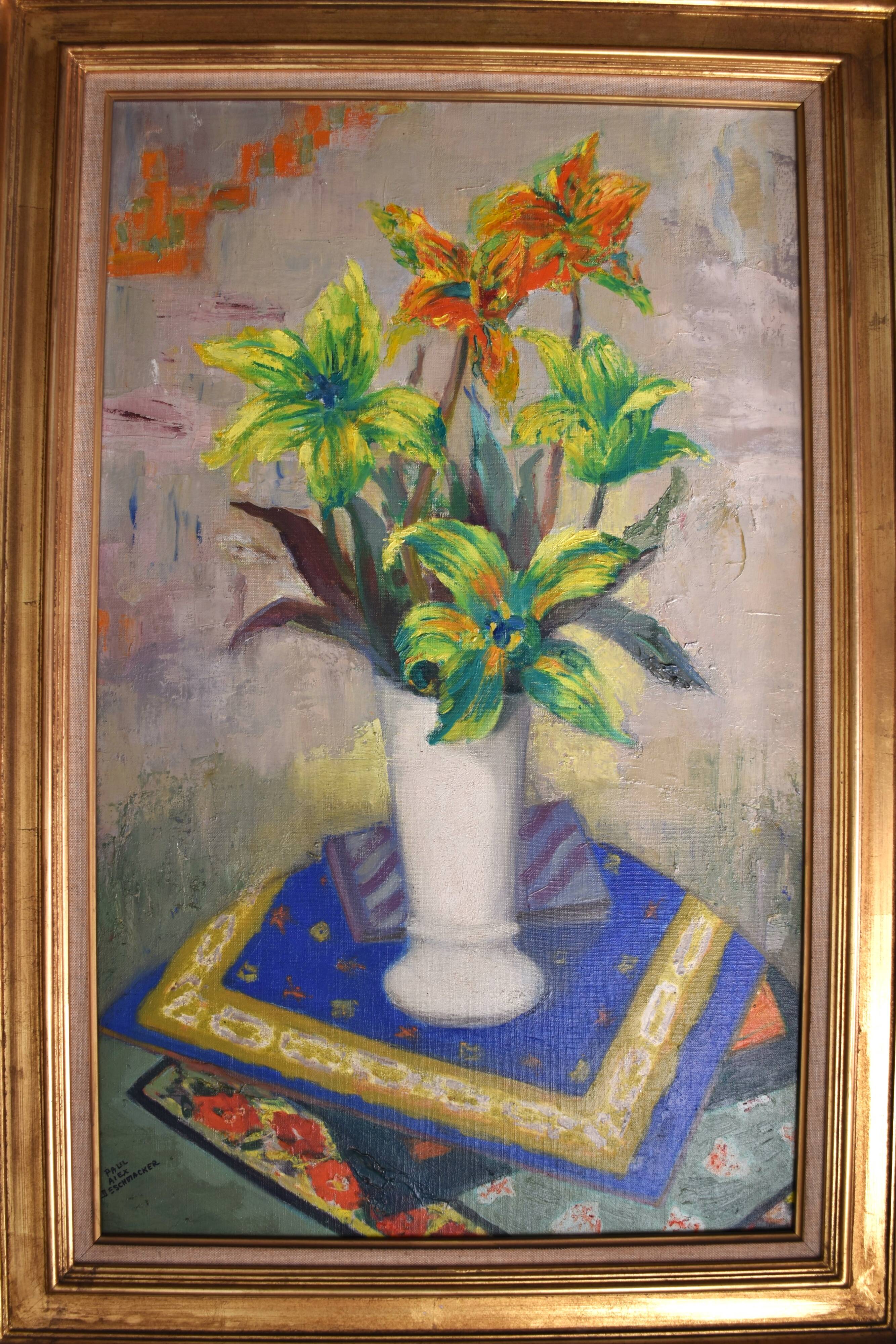 Paul Alex Deschmacker, Lily in a white vase (circa 1940)